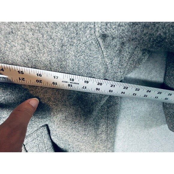 Zero King Men’s Gray Wool Dress Coat Jacket Size 40 - Vintage Wood Buttons Lined - Picture 14 of 14